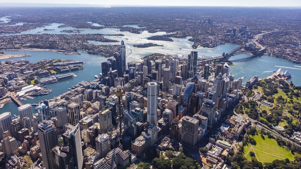 Aerial view of Sydney Harbour and the CBD